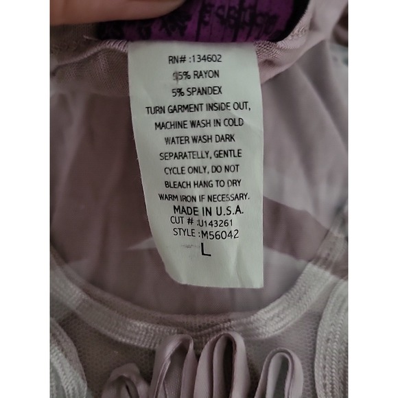 Vintage Y2K Babydoll Top‎ Floral Applique Beaded Large Pink Sleeveless Festival - Picture 11 of 11